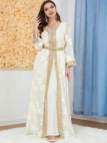 Kaftan Weiß Spitze